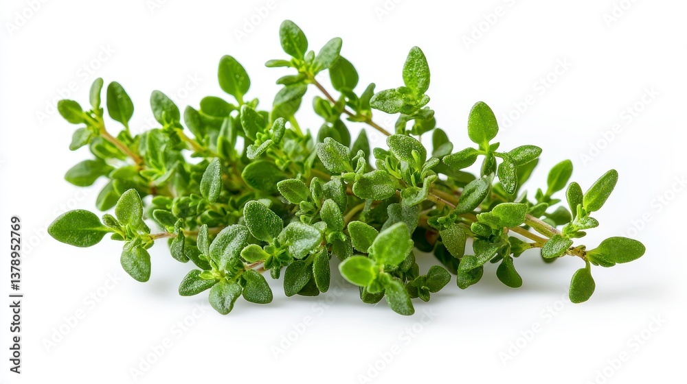 Fresh bunch of english thyme spica isolated and ready for culinary applications and flavorful dishes Fresh bunch of english thyme spica isolated and ready for culinary applications and flavorful dishes