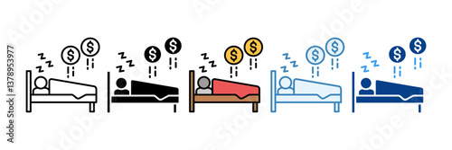Passive Income  Icon Set Multiple Style Collection