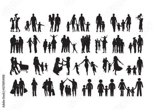 Family vector, Family clipart, Family silhouette