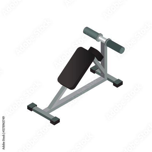 Illustration of a gym fitness machine featuring sleek metal design. Ideal for health, wellness, workout, and fitness content.