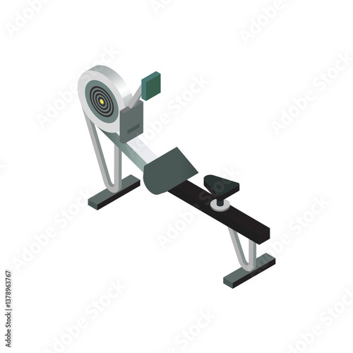 Illustration of a gym fitness machine featuring sleek metal design. Ideal for health, wellness, workout, and fitness content.