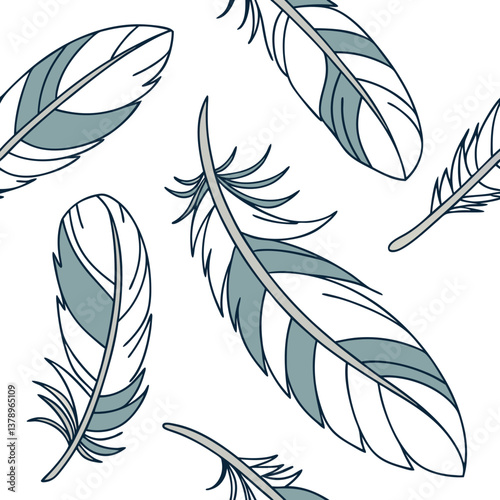 seamless pattern with feathers