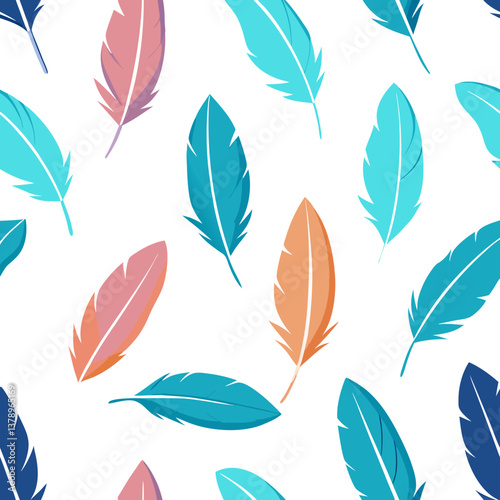 seamless pattern with feathers vectors