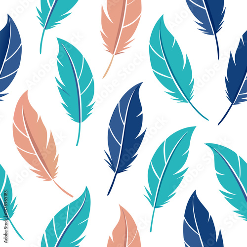 seamless pattern with feathers vectors
