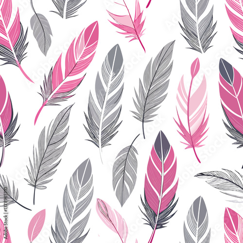 seamless pattern with feathers vectors