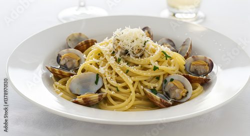 Elegant Spaghetti alle Vongole with Fresh Clams and Delicate White Wine Sauce