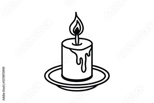 burning candle vector illustration
