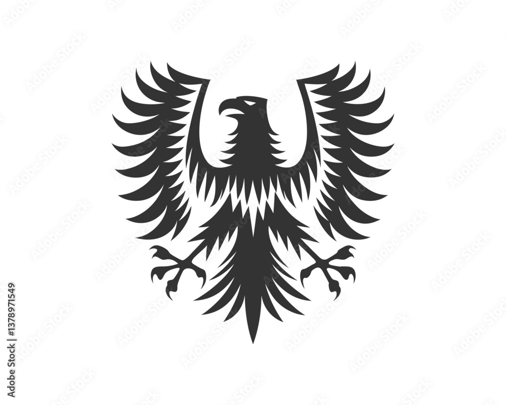 Fototapeta premium Eagle Heraldic coat of arms silhouette vector