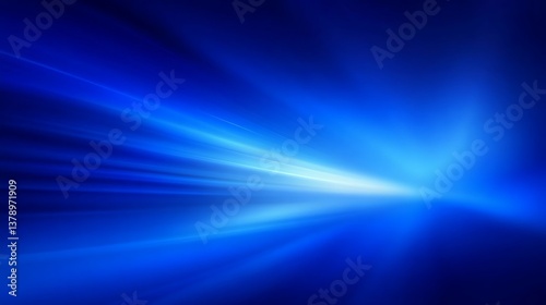 Abstract Blue Background Featuring Light Rays Coming From Center