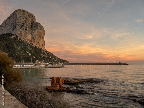 Sunset in December Spain, Calpe
