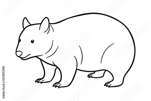 vector illustration of a cartoon wombat