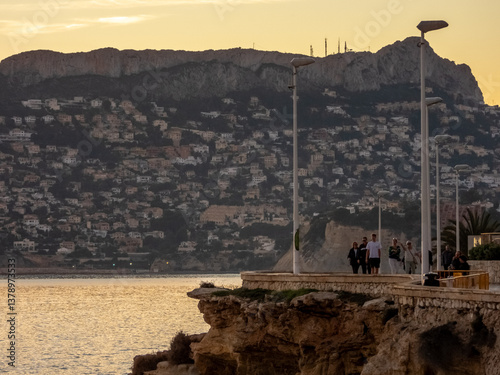 Sunset in December Spain, Calpe
