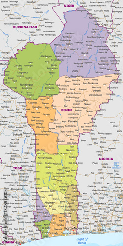 Detailed political map of Benin