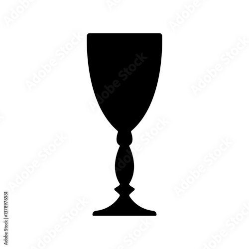 Wine glass icon. Shot glass. Black silhouette. Front side view. Vector simple flat graphic illustration. Isolated object on white background. Isolate.