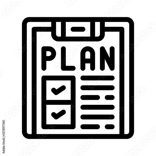 action plan line icon