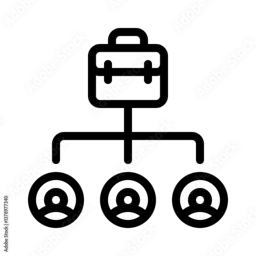 work breakdown line icon