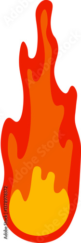 Stylized fire flames rising with a bright orange glow, generating a vibrant, energetic visual that captures the essence of heat, combustion, and dynamic energy