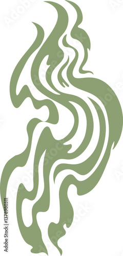 Green smoke swirling into a decorative and elegant design, creating an ideal backdrop for backgrounds, packaging, fabrics, websites, and social media platforms