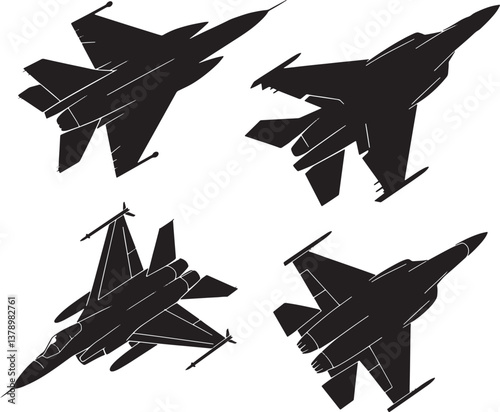 set of airplanes vector illustration