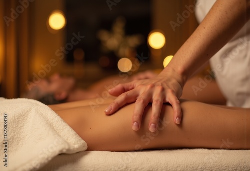 Wallpaper Mural Relaxing massage therapy session with a skilled therapist's hands Torontodigital.ca