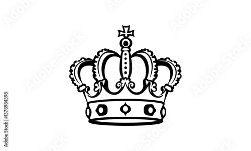 vector silhouette of a heraldic royal crown