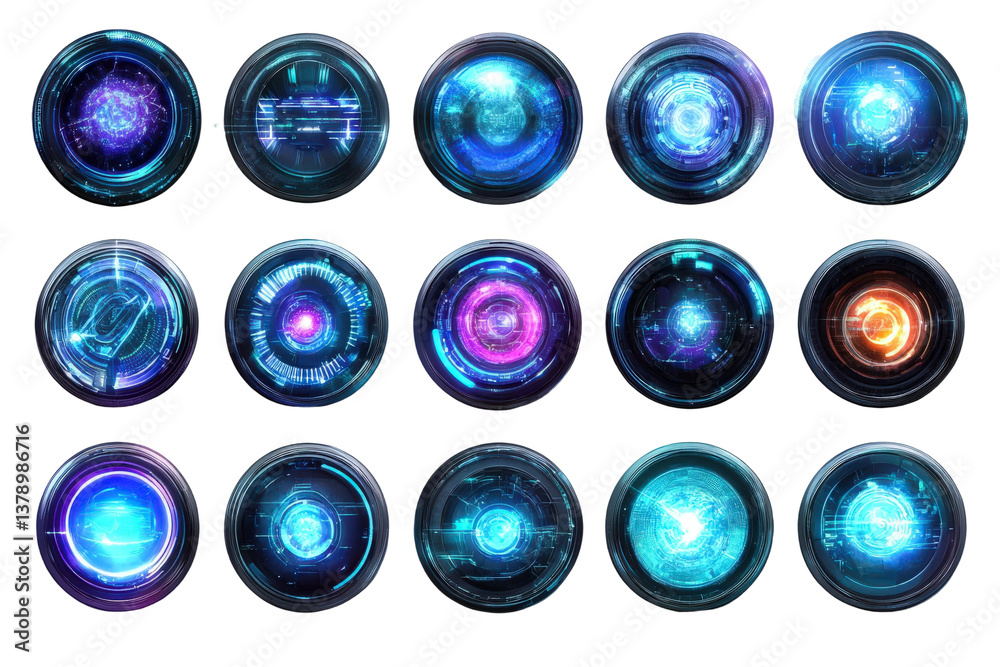 Futuristic Technology Interface Elements with Glowing Circles, Abstract Cyberspace Background for Digital Projects and Creative Designs Futuristic Technology Interface Elements with Glowing Circles, Abstract Cyberspace Background for Digital Projects and Creative Designs
