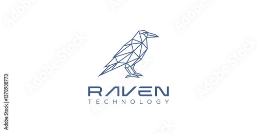 Raven Crow Geometric Polygonal Logo