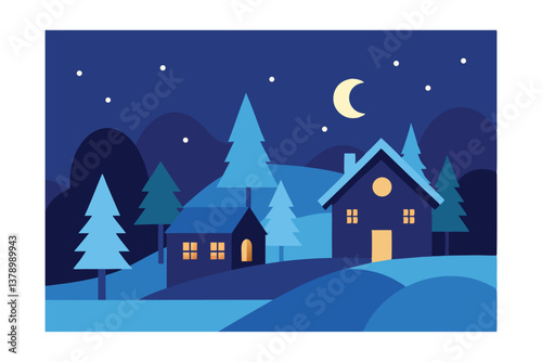 winter landscape with house