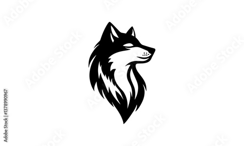 vector silhouette of a wolf head symbol
