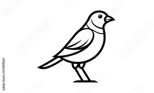 Elegant canary vector silhouette, elegant Canary Illustration Vector  