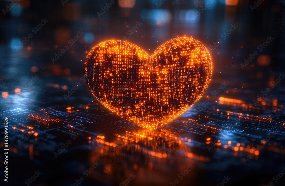 custom made wallpaper toronto digitalGlowing Heart Shape Against City Lights