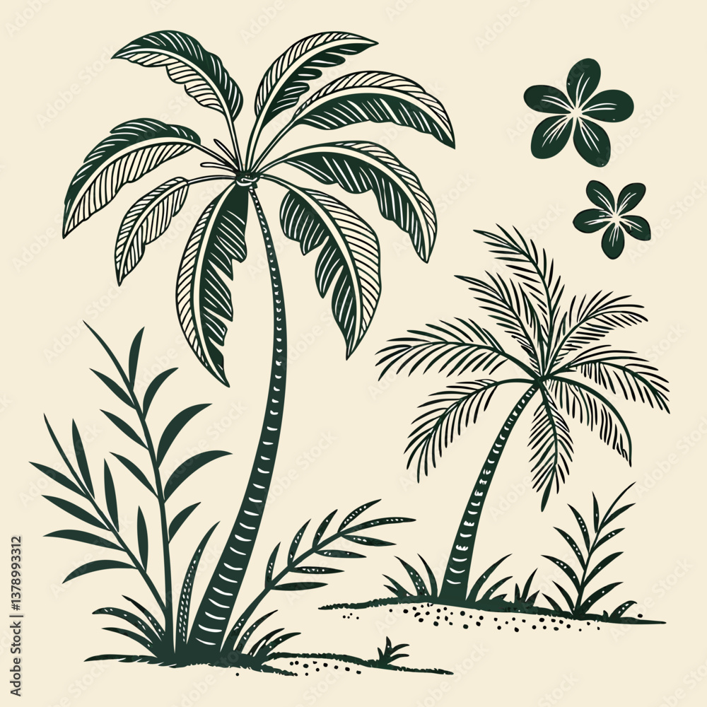 Fototapeta premium palm tree silhouettes