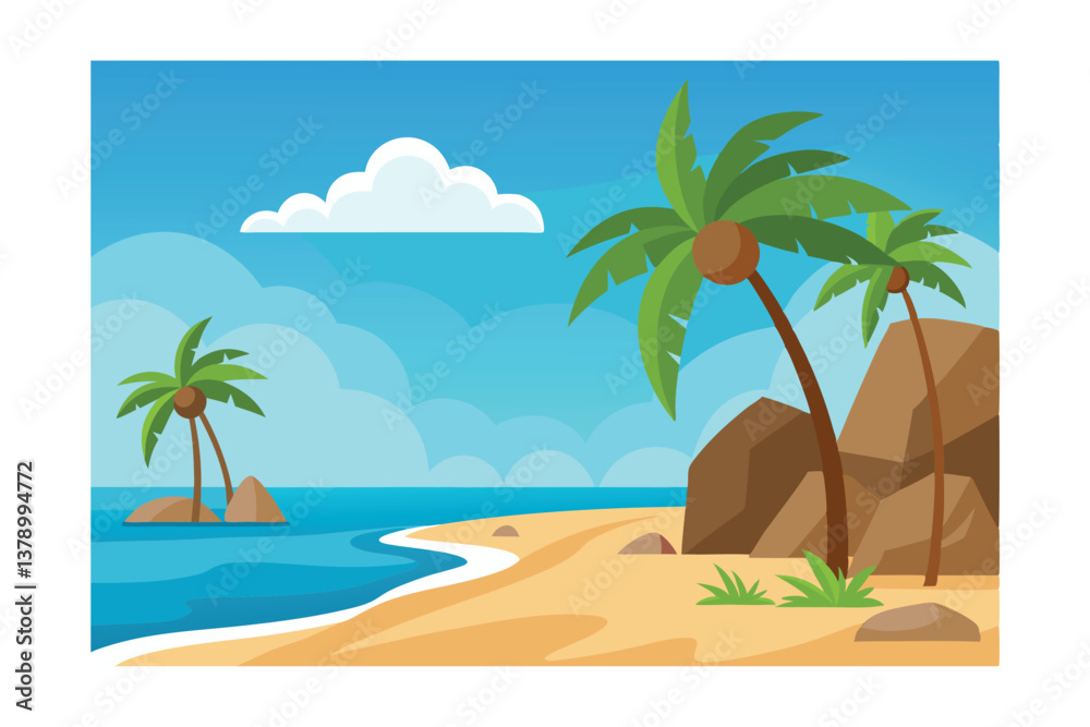 Obraz premium tropical beach with palm trees