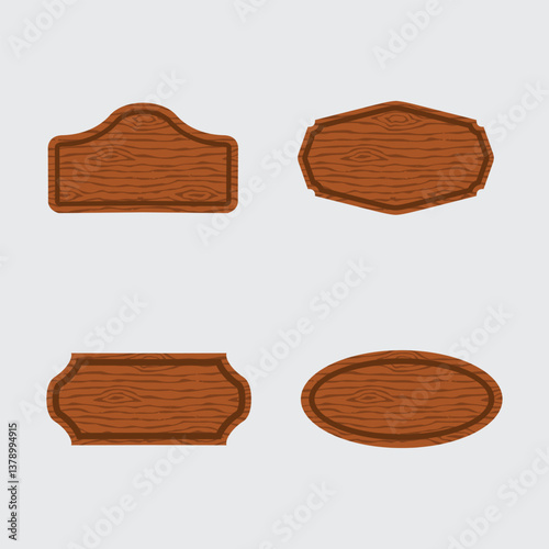 set of wooden signs