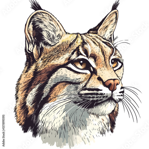 Bobcat minimalist flat illustration, featuring a clean design isolated on a white background.

