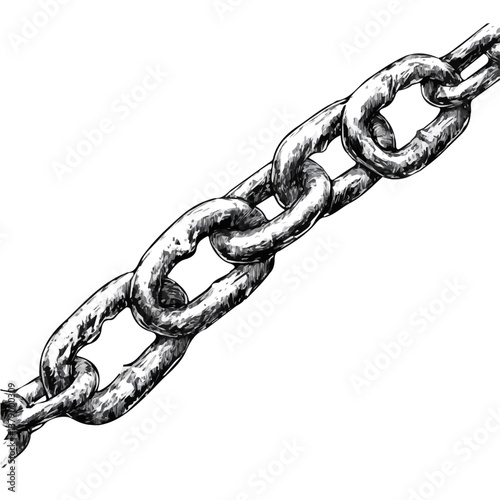 Chain minimalist flat illustration, featuring a clean design isolated on a white background.

