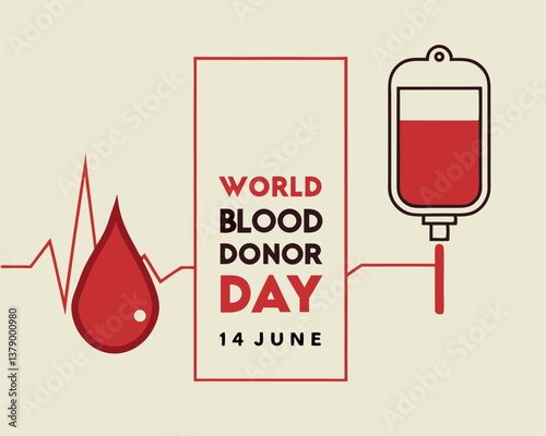 World Blood Donor Day on June 14th: Blood Drop and Bag Connection