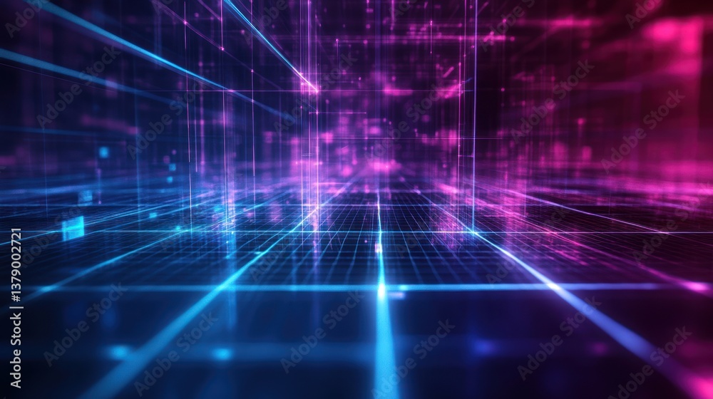 Futuristic Abstract Digital Render Depicting Data Flow and Connections Futuristic Abstract Digital Render Depicting Data Flow and Connections