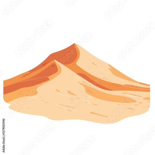 Desert Dune minimalist flat illustration, featuring a clean design isolated on a white background.

