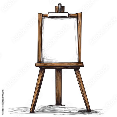 Easel minimalist flat illustration, featuring a clean design isolated on a white background.

