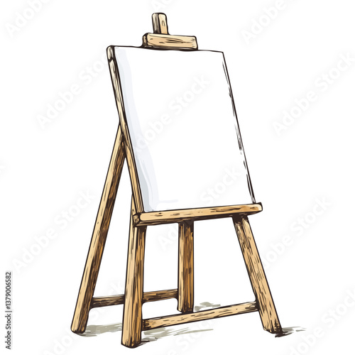 Easel minimalist flat illustration, featuring a clean design isolated on a white background.

