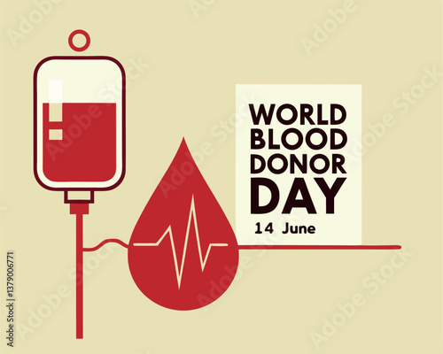 World Blood Donor Day on June 14th: Blood Drop and Bag Connection
