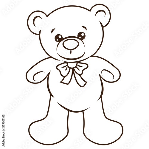 Cute standing toy bear vector cartoon illustration