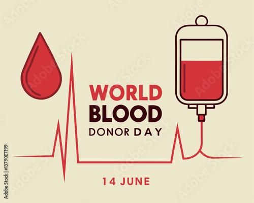 World Blood Donor Day on June 14th: Blood Drop and Bag Connection