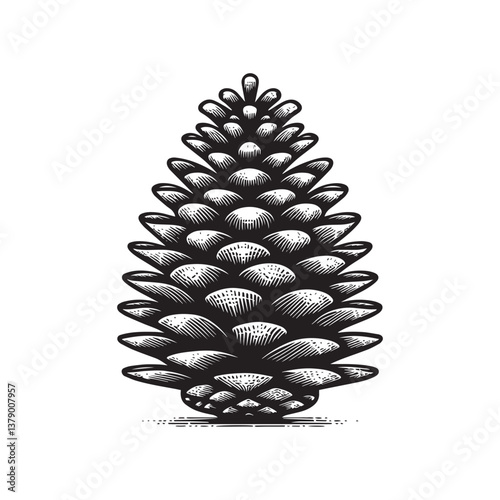 Simple Lodgepole Pine Seed Vector Icon – Vintage Logo & Retro Illustration