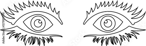 Eyebrows shaping icons in line. isolated on transparent background