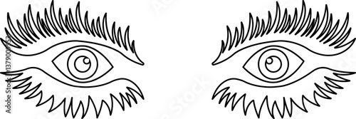 Eyebrows shaping icons in line. isolated on transparent background