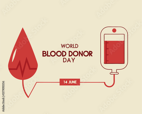 World Blood Donor Day on June 14th: Blood Drop and Bag Connection