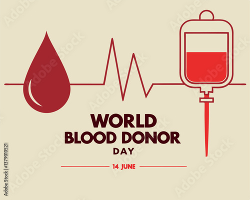 World Blood Donor Day on June 14th: Blood Drop and Bag Connection