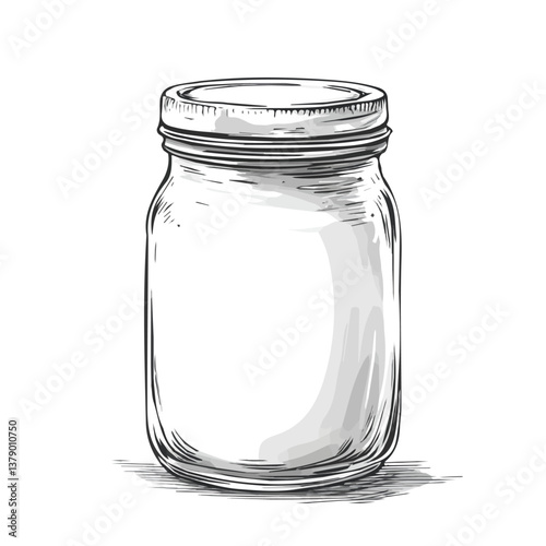 Gesso jar minimalist flat illustration, featuring a clean design isolated on a white background.


